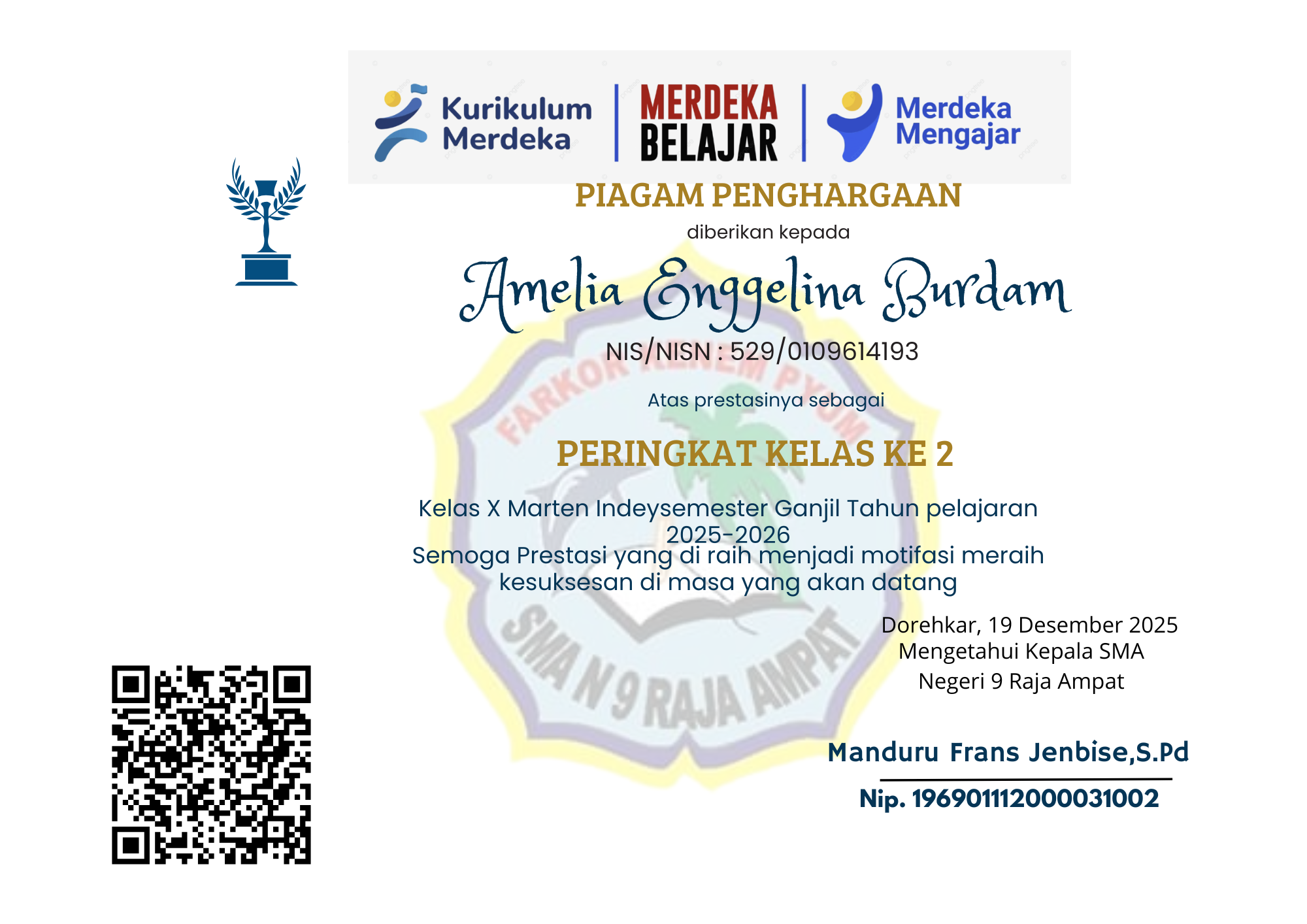 Perengkingan Semester Gasal 2025-2026